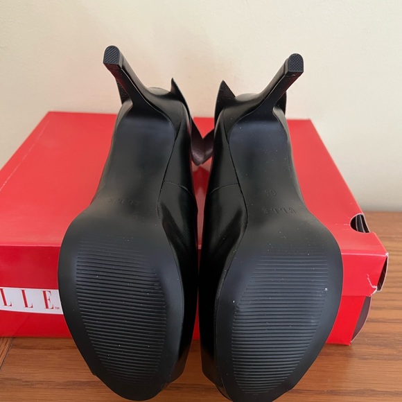 ELLE Kohls Anabelle black platform pump with pewter bow -6.5-NIB! - Picture 6 of 7